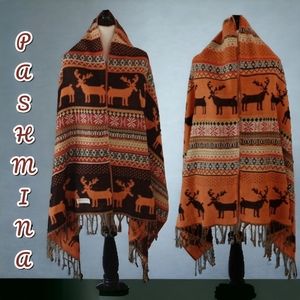 Pashmina reversible wrap shawl throw
